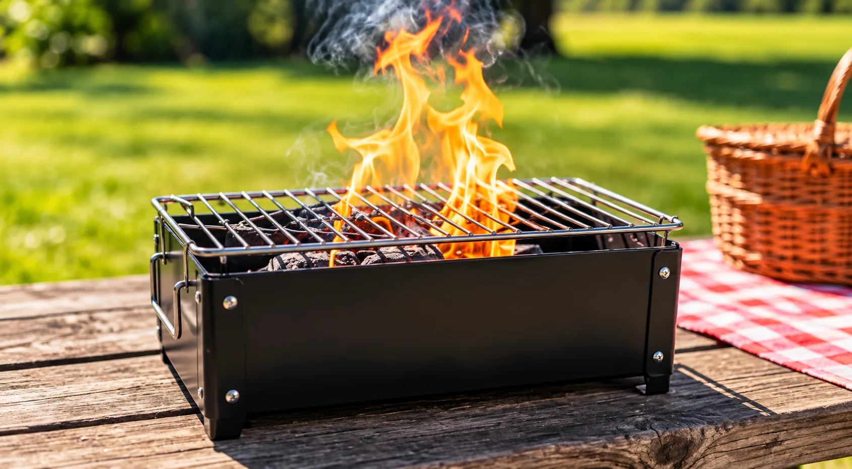 Outdoor barbecue meal